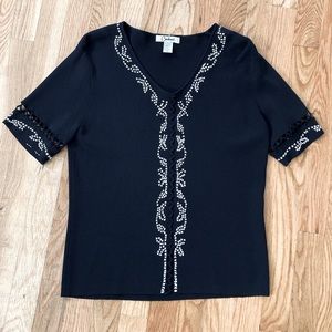 Carducci Embroidered Knit Top